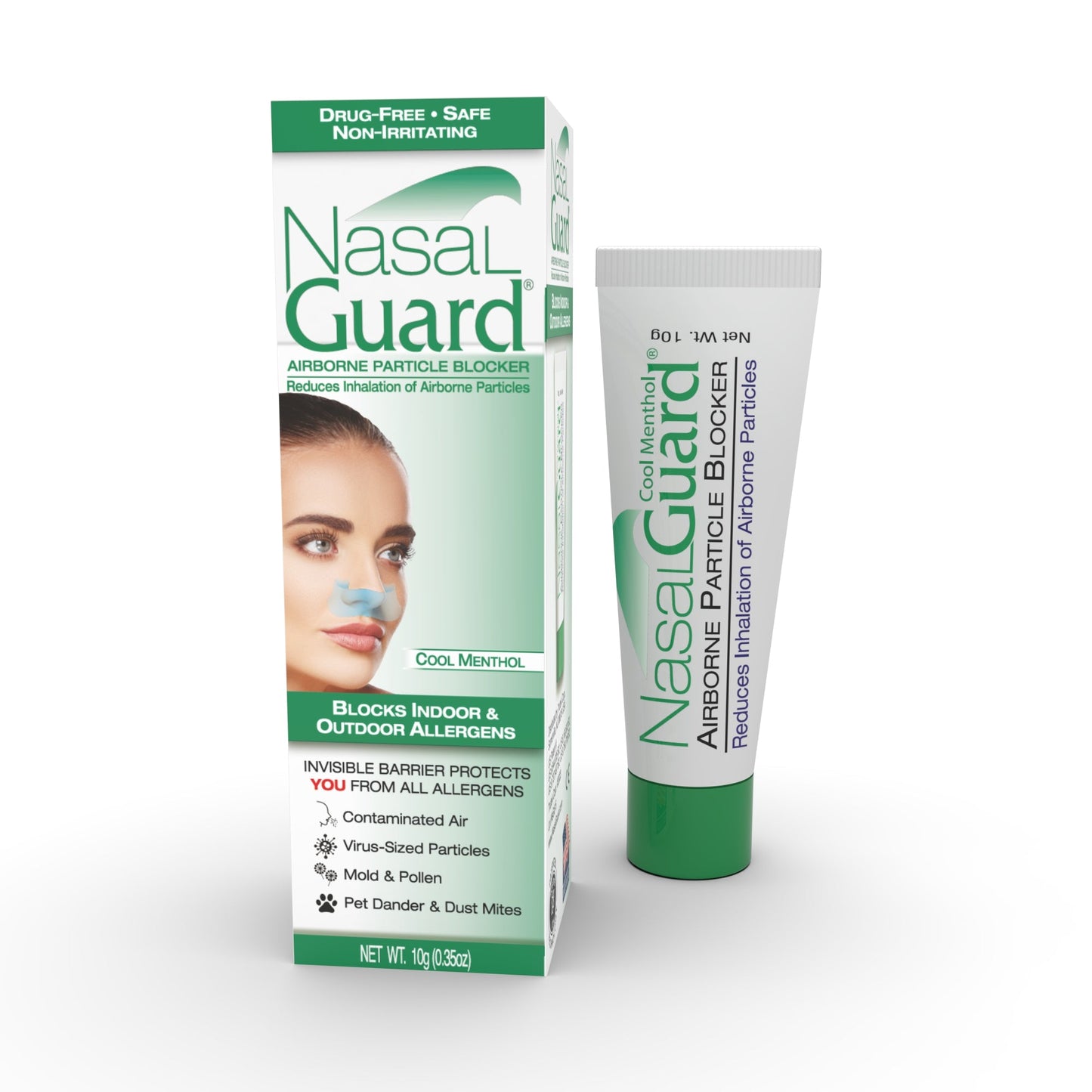 NasalGuard Bloqueador de partículas en el aire, gel nasal | Mentol fresco | Tubo de 10g