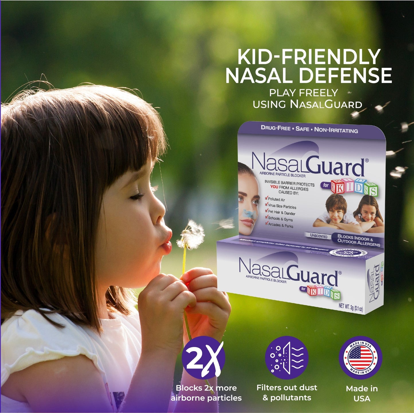 NasalGuard para niños, gel nasal | Sin perfume | Tubo 3g