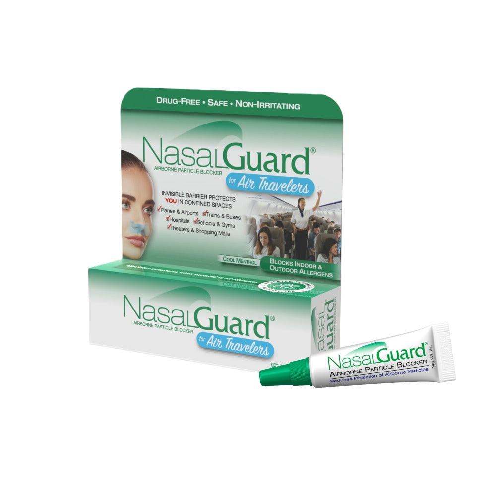 NasalGuard para viajeros aéreos, bloqueador de partículas en el aire | Mentol fresco | Tubo 3g