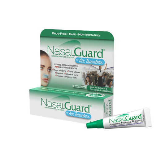 NasalGuard para viajeros aéreos, bloqueador de partículas en el aire | Mentol fresco | Tubo 3g