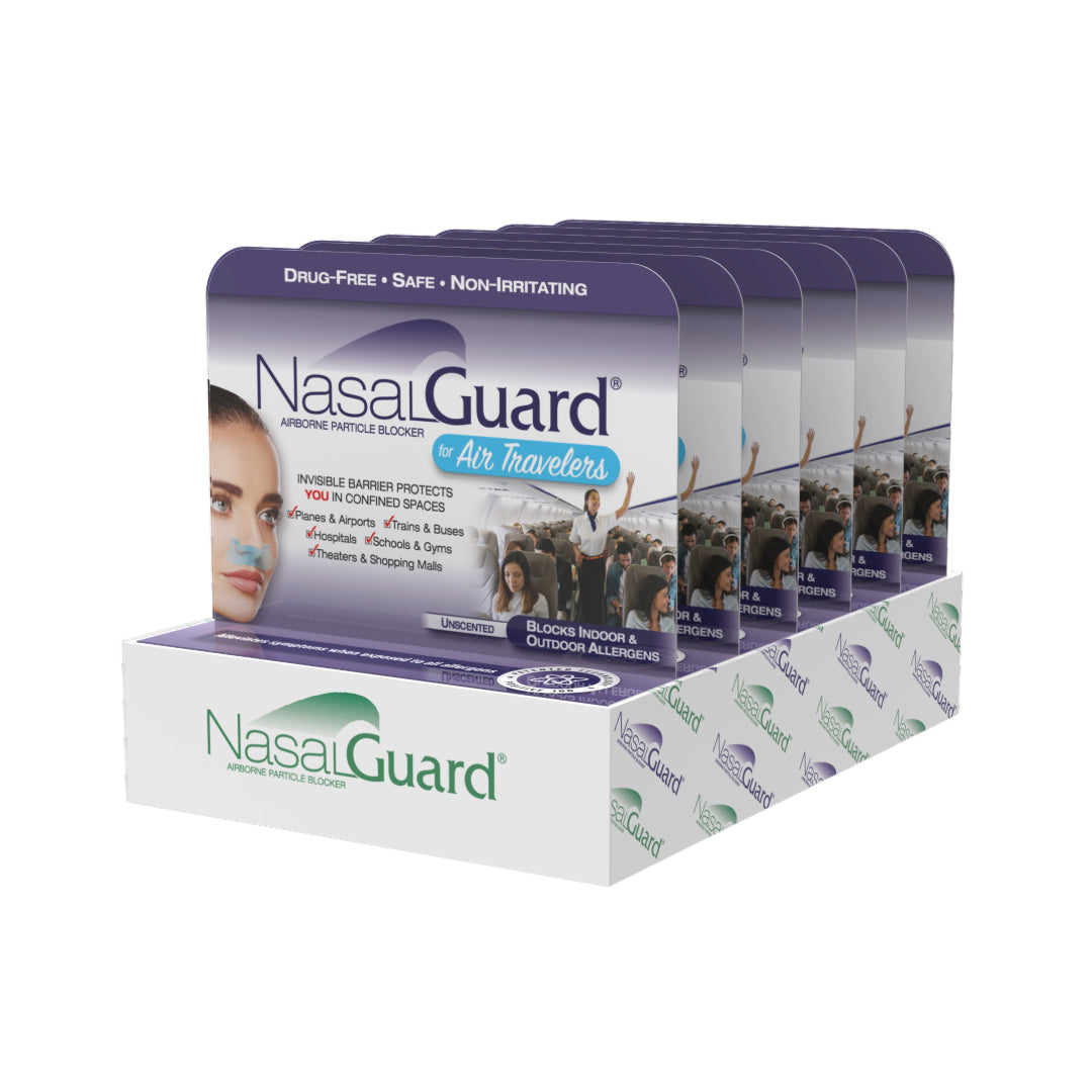 NasalGuard para viajeros aéreos, bloqueador de partículas en el aire | Tubo 3g | (Paquete de 6)
