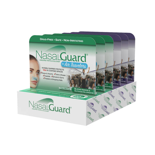 NasalGuard para viajeros aéreos, bloqueador de partículas en el aire | Tubo 3g | (Paquete de 6)