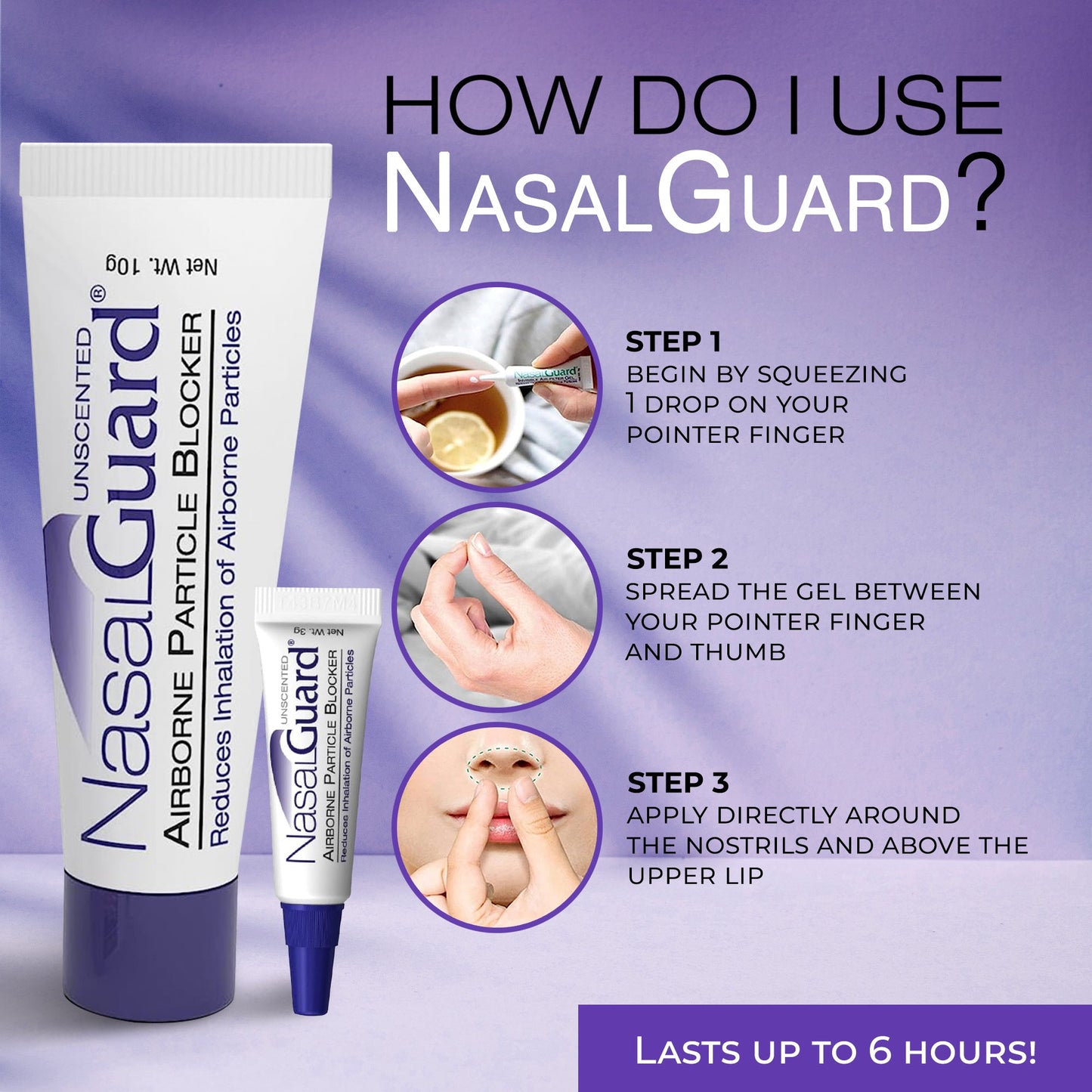 NasalGuard para amantes de las mascotas: gel, sin medicamentos, sin perfume, tubo de 3 g