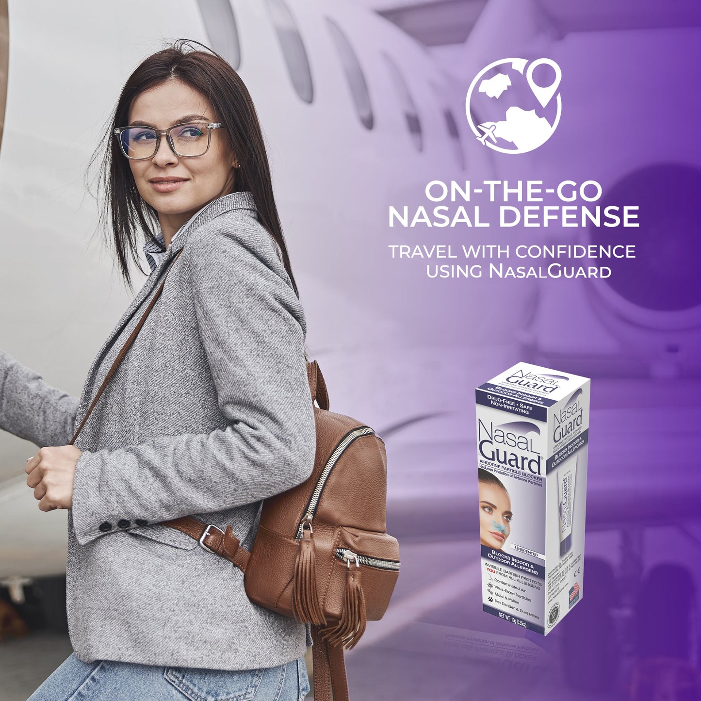 NasalGuard Bloqueador de partículas en el aire, gel nasal | Sin perfume | Tubo de 10g