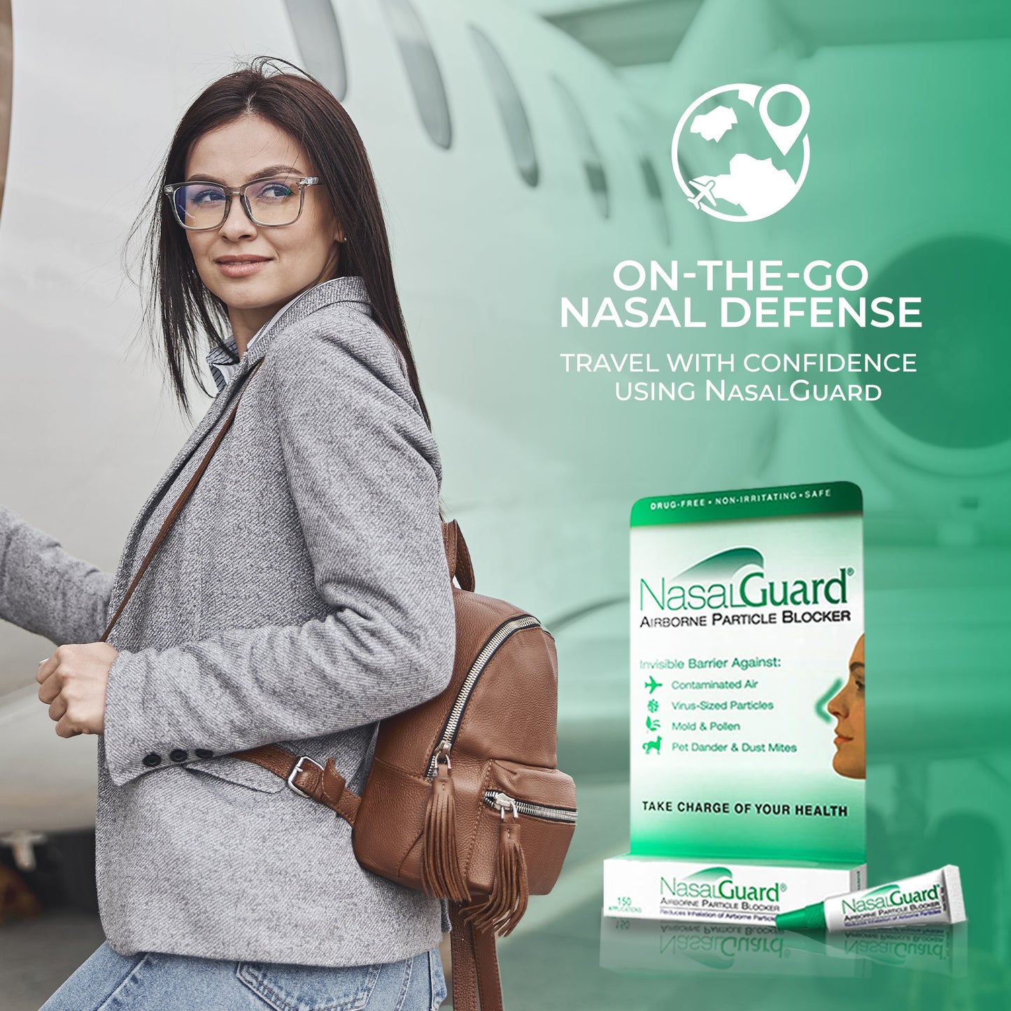 NasalGuard Bloqueador de partículas en el aire, gel nasal | Mentol fresco | Tubo 3g