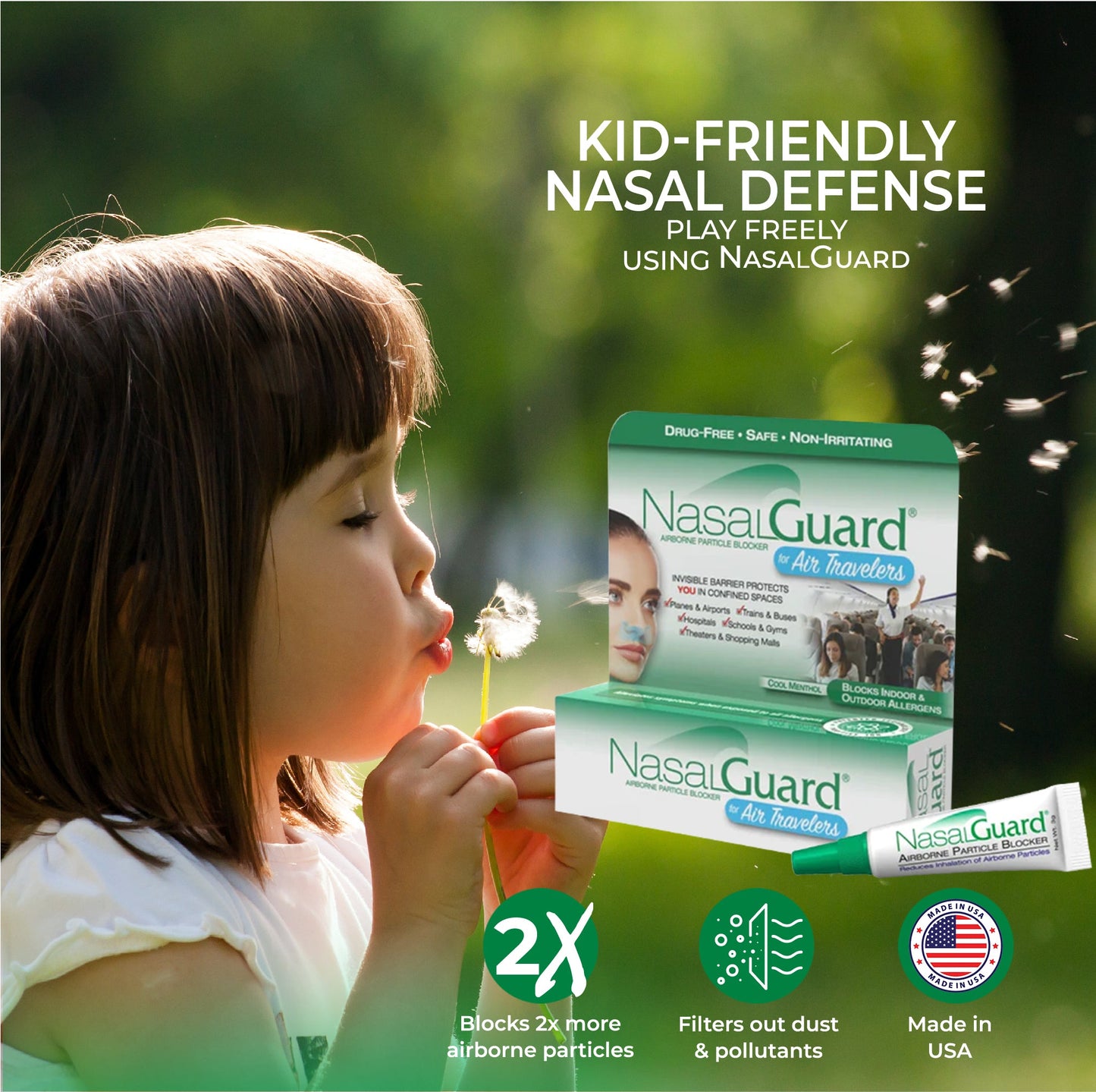 NasalGuard para niños, gel nasal | Mentol fresco | Tubo 3g