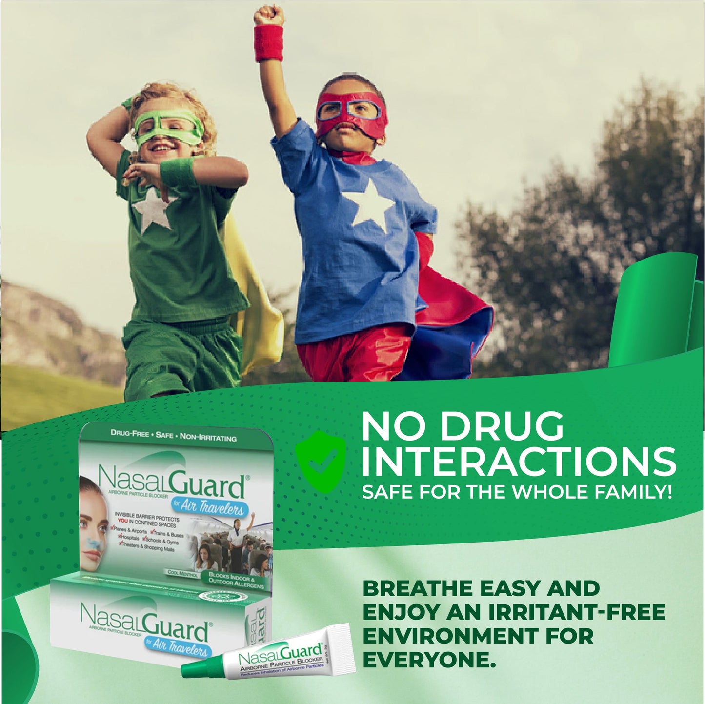 NasalGuard para niños, gel nasal | Mentol fresco | Tubo 3g