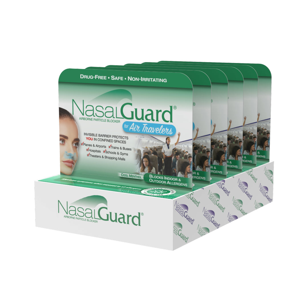 NasalGuard para viajeros aéreos, bloqueador de partículas en el aire | Tubo 3g | (Paquete de 6)