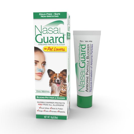 NasalGuard para amantes de las mascotas, bloqueador de partículas en el aire | Mentol fresco | Tubo de 10g